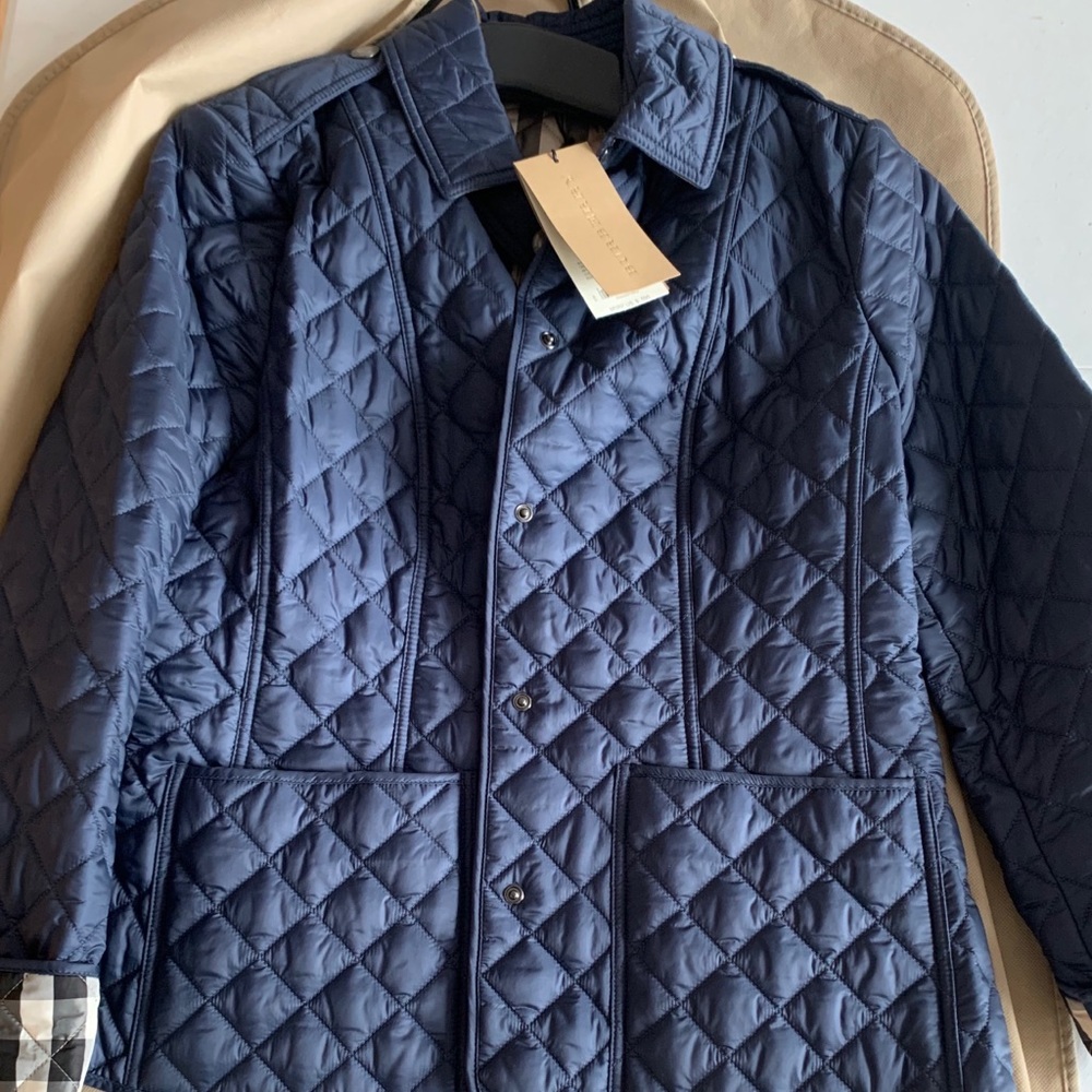 Burberry Brit Navy Blue Diamond Quilted Jacket